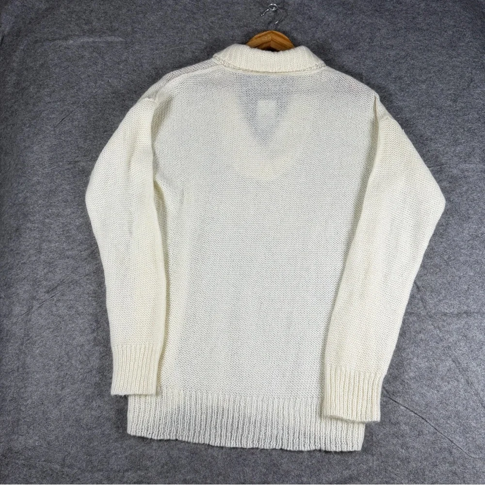 Crew Ivory Chunky Shawl Collar Knit Sweater‎ Style 20824